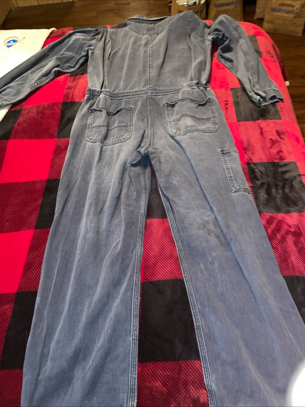 Carhartt Men's Blue Relaxed Denim Coverall Jeans - Picture 2 of 13